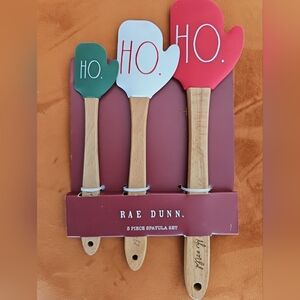 Rae Dunn CHRISTMAS Spatula Set Holiday Baking USA Cooking Utensils HO HO HO